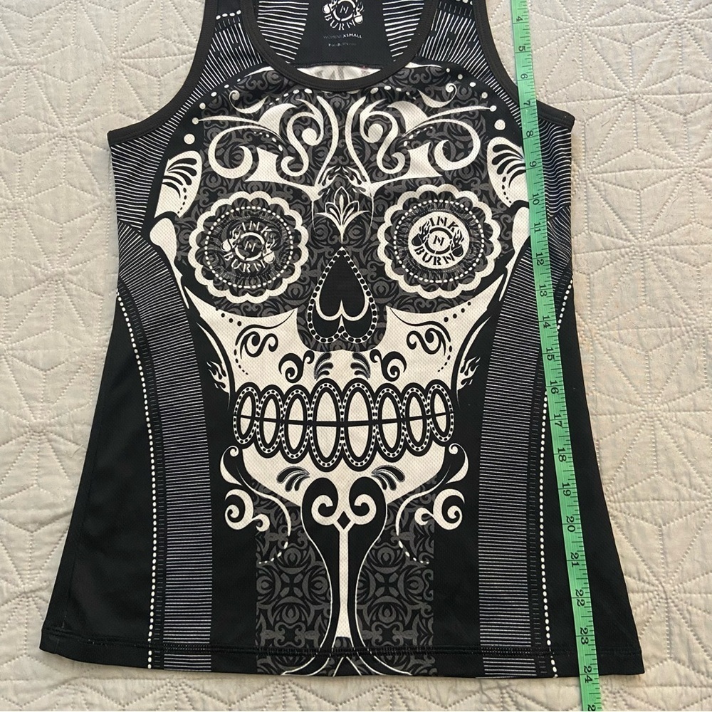 INKnBURN Black and White Sugar Skull Tank Top - Picture 6 of 7